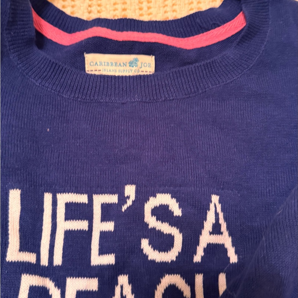 Caribbean Joe Royal Blue Knit Pullover Sweater with Tag